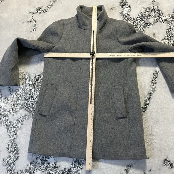 J Crew Mercantile Coat Womens Sz 8 Gray Wool-Blend City Stand-up Collar - Picture 3 of 10